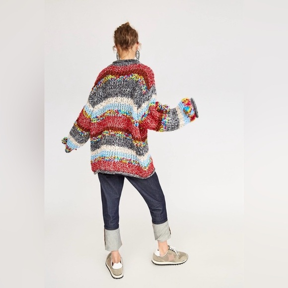 Zara Vibrant Knit Sweater - Red, Blue, Gray 🌈🦄 ❤️ - Picture 2 of 11